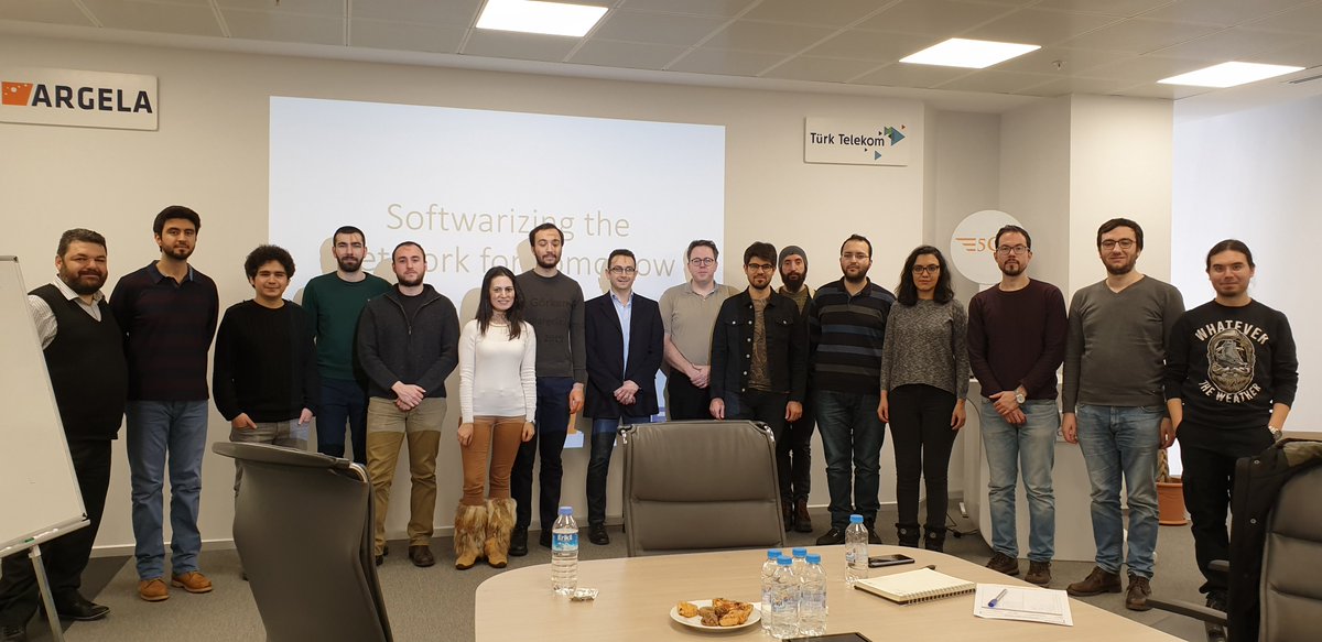 Argela's tweet photo. Argela's 5G Center of Excellence is at full throttle! Thank you to METU, valuable academics and students as well as dear team of Turk Telekom's 5G Valley, who participated our training on SDN and NFV technologies and their applications. #5GCOE #Argela #SDN #NFV https://t.co/PHvuzGfpNA