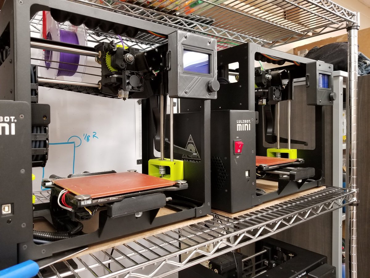 WWHSTechCoach's tweet image. WWHS Industrial Technology @lulzbot3D minis get an LCD upgrade.
Inspired by visit from @makerlabRI and installed by #studentengineer Giguere.
No more charging cords, no more tethered computers &amp;amp; no more entanglement issues.
#clutterfree
#3Dprinting