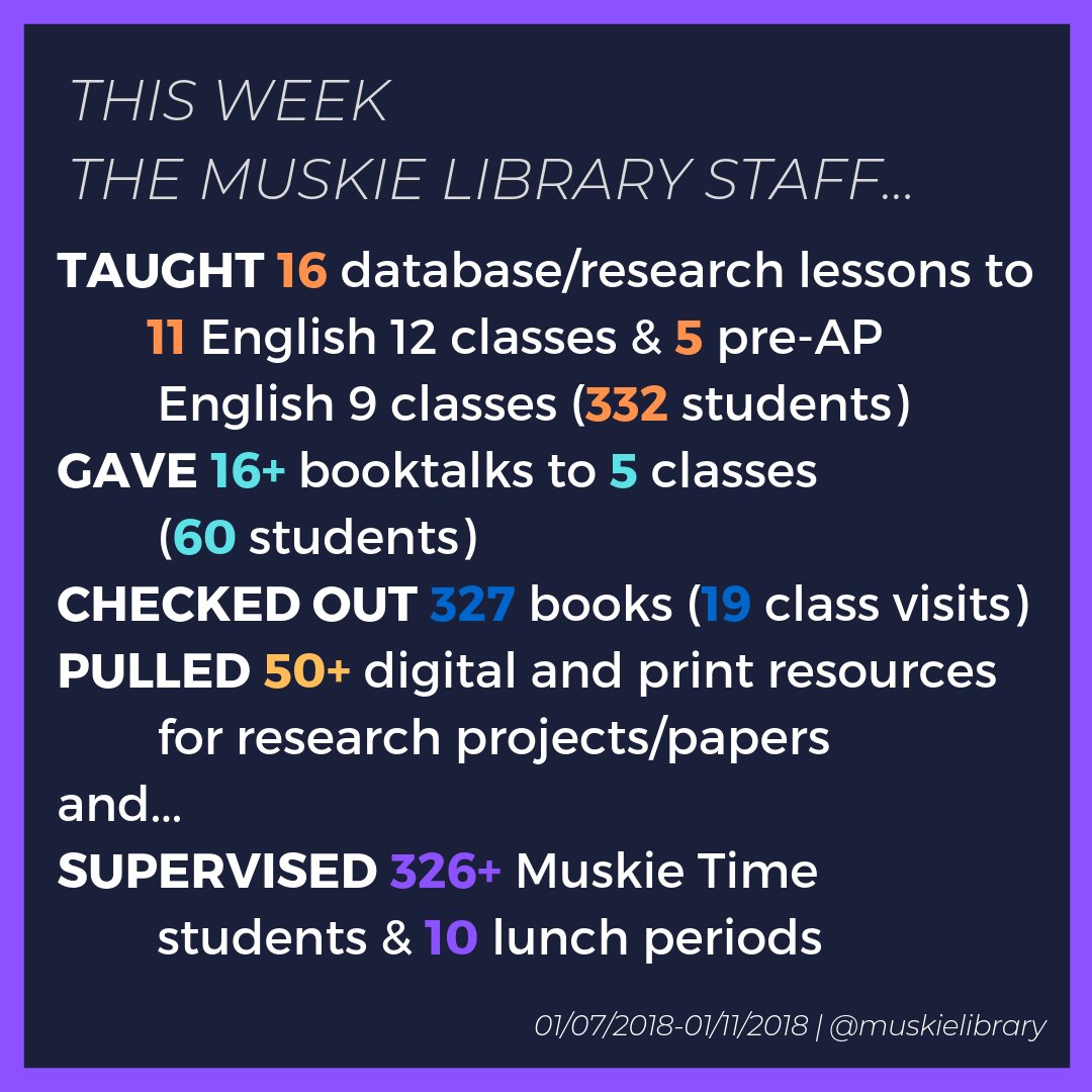 Wonder what's been going on in the library this week? #muskielibrary #iowatl