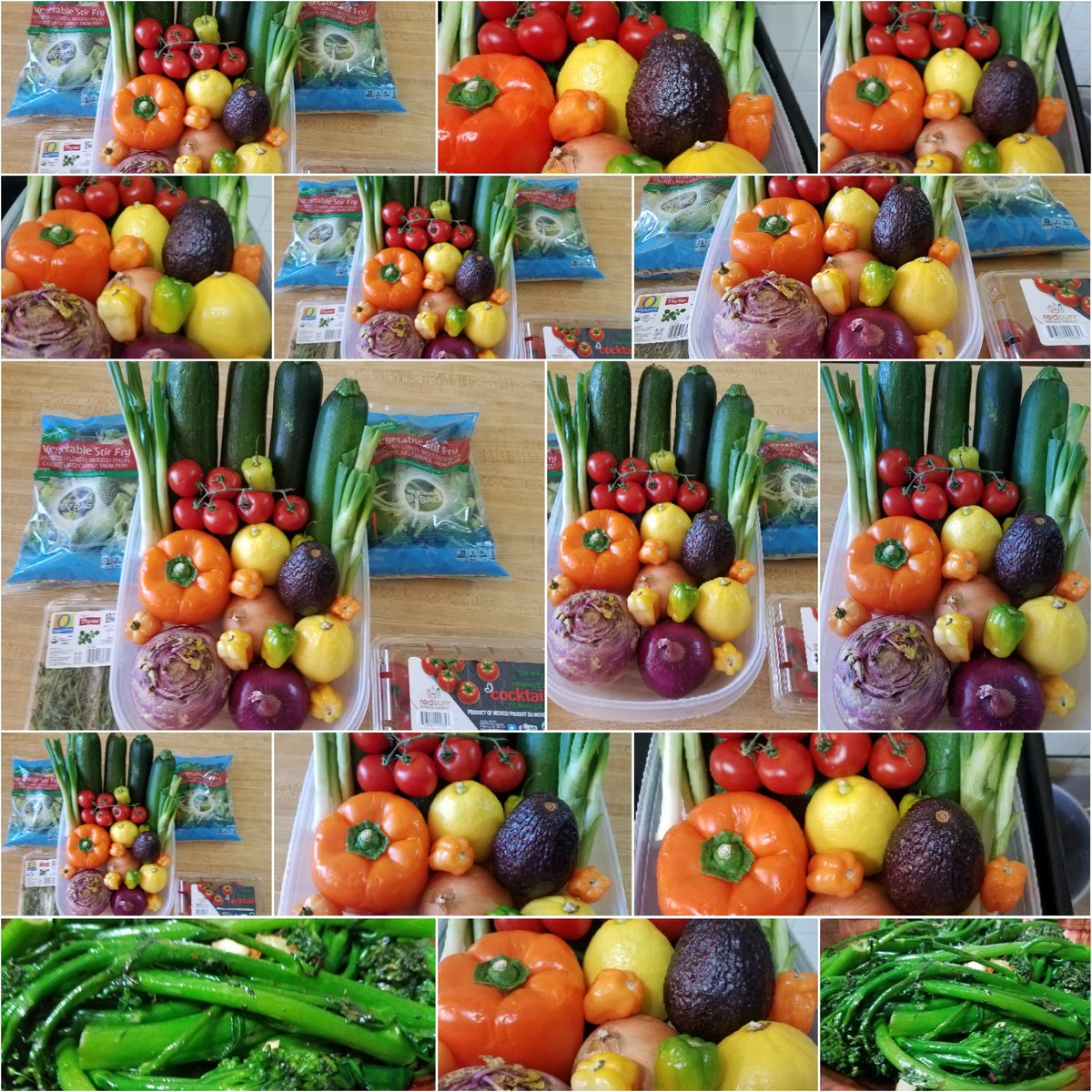 EveLkCuisine's tweet photo. January 11, 2019, healthy veggies meal prep by a very creative  and organized chef .#beautiful #foodcollage #coloredfoodprep #greatprep #savetimecooking #enjoycooking. https://t.co/EblLXhV5qL