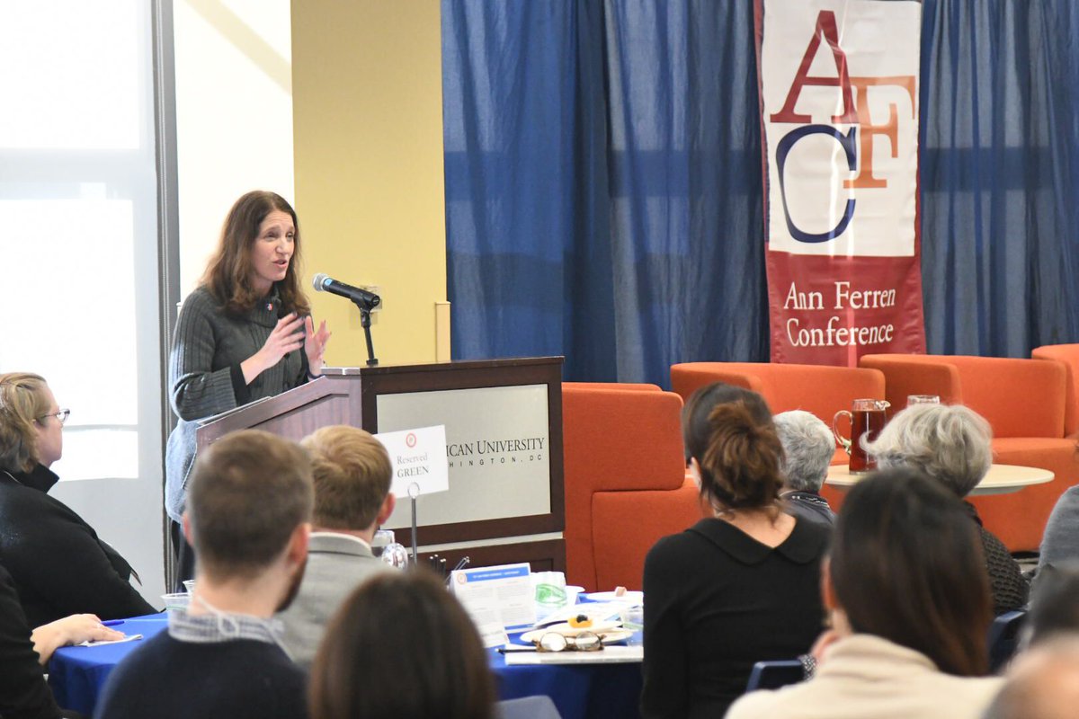 SylviaBurwell's tweet photo. At @AmericanU, we talk a lot about the scholar-teacher ideal. But how do we reach that ideal collectively, as a community?

Thankful for the thoughtful insights of our panelists and audience today at @AmericanU’s 30th Ann Ferren Conference. #AUAFC30 #AUCTRL https://t.co/A9CTc63fIv