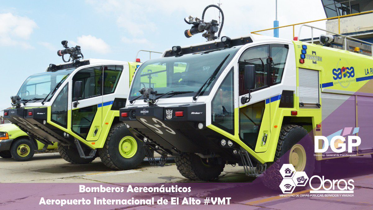 PlanificateDGP's tweet photo. El equipo de Bomberos Aeronáuticos de SABSA en el Aeropuerto  Internacional de El Alto, se destaca por las acciones que realizan,  cuentan con la capacidad y el equipamiento moderno para responder a  diferentes incidentes dentro y fuera del aeropuerto! 🇧🇴 #SABSA #VMT #DGP #MOPSV https://t.co/8e6k3BWOd8