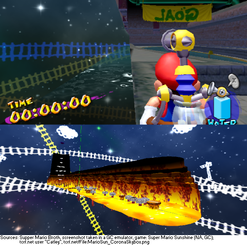In Super Mario Sunshine, the Blooper surfing room in Ricco Harbor uses the ...