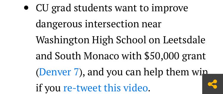 DeptGw's tweet photo. Thanks to @StreetsblogDen/@andybosselman for including our @DenverChannel story in “Thursday Headlines!” Please RT our video to help us help George Washington HS students gain #saferoutestoschools https://t.co/pIdjuEhHfA #FundMyStreets https://t.co/5yLhJGZHKX