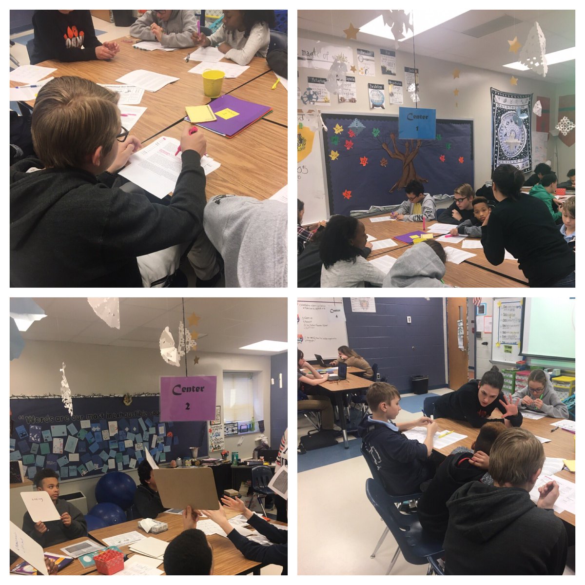 Small group instruction in 7th grade collaborative ELA class to differentiate learning about organizational pattern/text structures.  #smallgroupinstruction #targetedinstruction