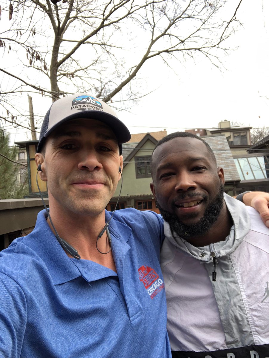 BTSCHICAGO1's tweet photo. Look who's in #oakpark! Grateful to Kendrick Sanders @TheGoalisGold for getting down here as soon as he heard Ellis got injured. See Kendrick vs Kamal Bey in exhibition wrestling Sat 1.12 at 7pm BRAWL tix https://t.co/FvT64zCCUB https://t.co/urfnhCISt7