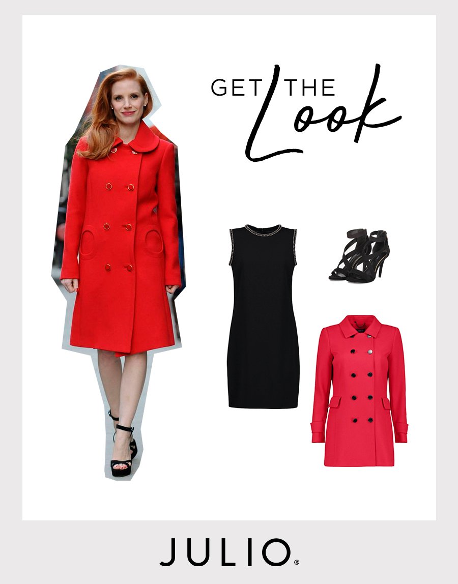 Entra a http://julio.com y descubre las espectaculares REBAJAS que tenemos para ti. Copia el look de la actriz #JessicaChastain.
¿Te gusta?
#GetTheLOOK