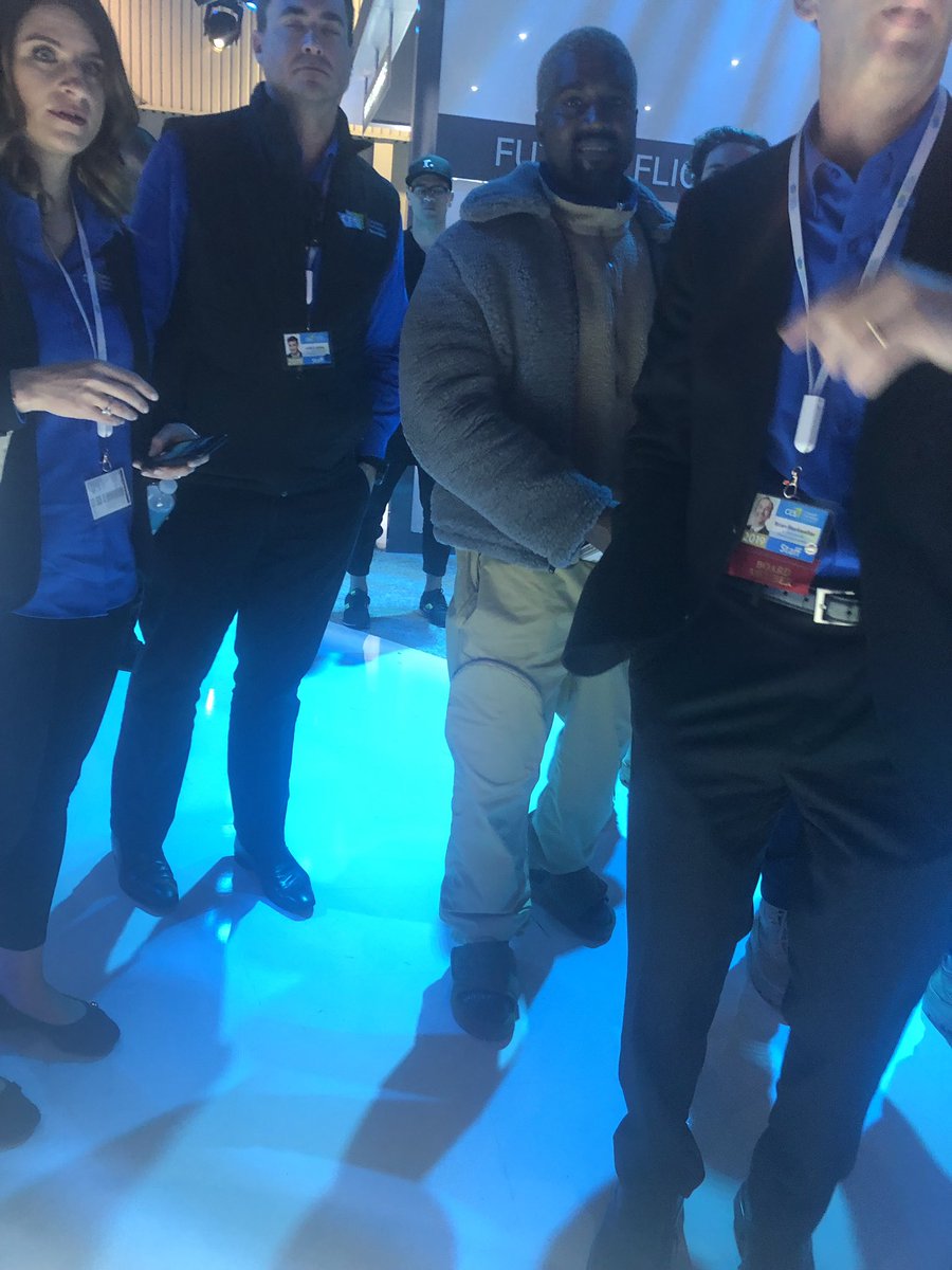 BellFlight's tweet photo. Our day is made now that @kanyewest toured our #CES2019 exhibit! Thanks for stopping by, we were excited to show you the #FlyBellNexus experience! https://t.co/1Z93xnJuc5