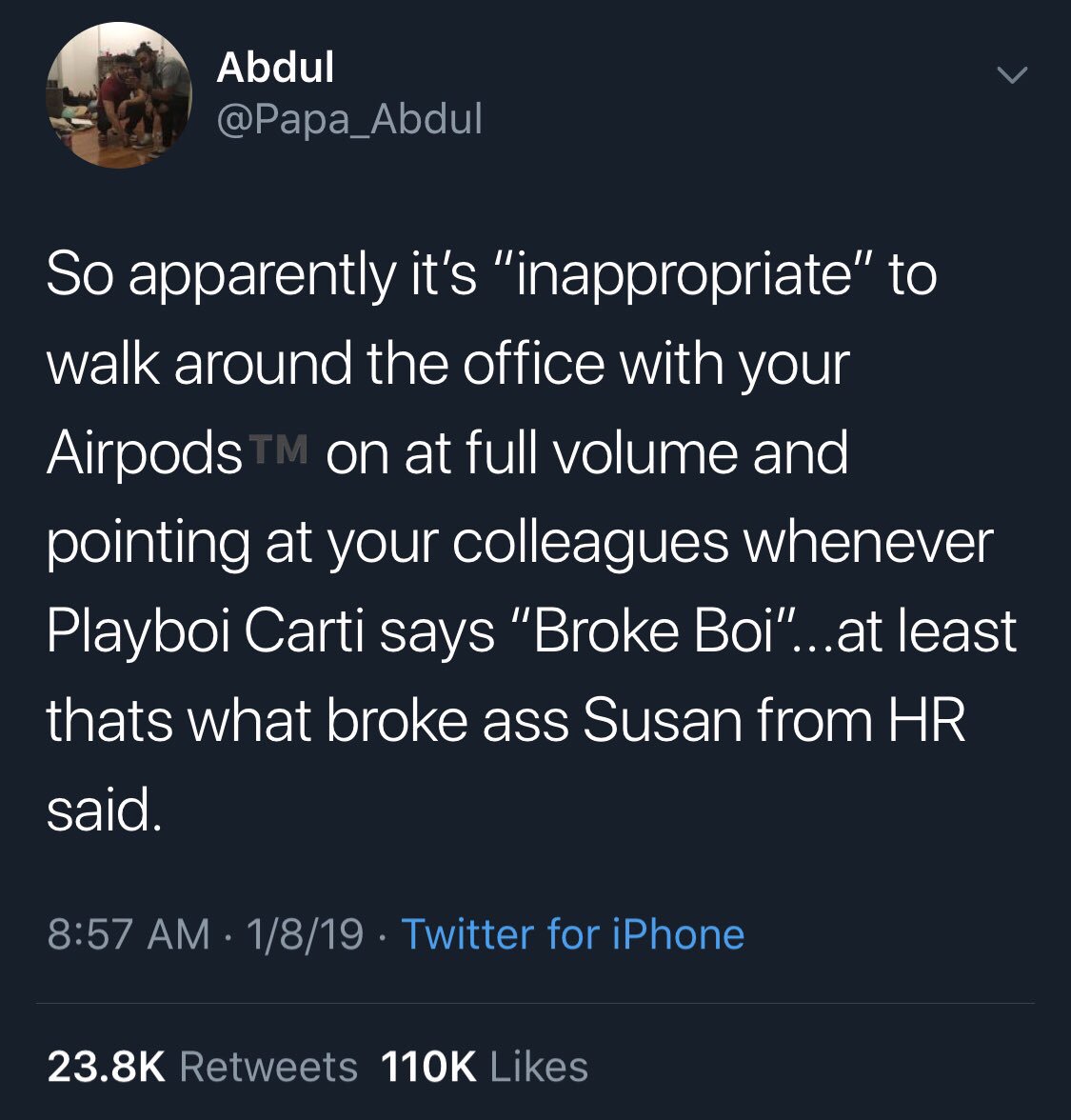 WORLDSTAR's tweet photo. Y’all doing too much with these Air Pods 😂🤦‍♂️ https://t.co/3XMJoh0vDs