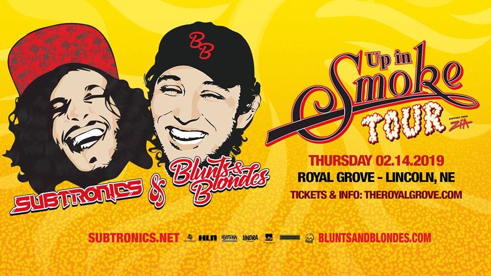 The Royal Grove (@theroyalgrove) on Twitter photo The #UpInSmoke tour ft. <a href="/Subtronics/">✨SUBTRONICS✨</a> + @_bluntsnblondes hits #TheRoyalGrove on 2/14!
Get your advanced tickets + Meet & Greets at: theroyalgrove.com The #UpInSmoke tour ft. <a href="/Subtronics/">✨SUBTRONICS✨</a> + @_bluntsnblondes hits #TheRoyalGrove on 2/14!
Get your advanced tickets + Meet & Greets at: theroyalgrove.com
