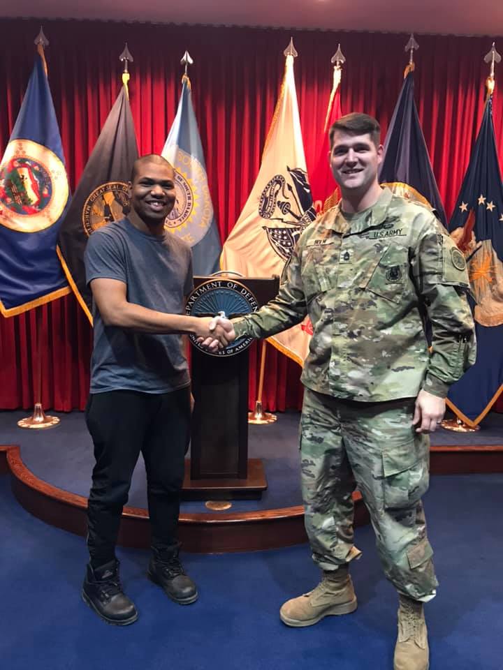 GoArmyMidwest's tweet photo. A big #Congrats to Montaro Tomlin of @VermillionSD for his enlistment yesterday!  He worked with @ArmyRecSiouxFal and chose to become an Infantryman.  Way to go!  #HometownHeroes from #TheBoldNorth #GoArmyMidwest #WhyNotYou https://t.co/aat2LdVfcl