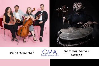 Featuring music from the Samuel Torres Sextet (<a href="/Bluecongamusic/">Samuel Torres</a>) and honoring <a href="/PUBLIQuartet/">PUBLIQuartet</a> with the Visionary Award, the Saturday Night Soirée takes place on 1/19. Tickets to the Saturday Night Soirée are available now: ow.ly/q3ud30nanPg #CMAConference