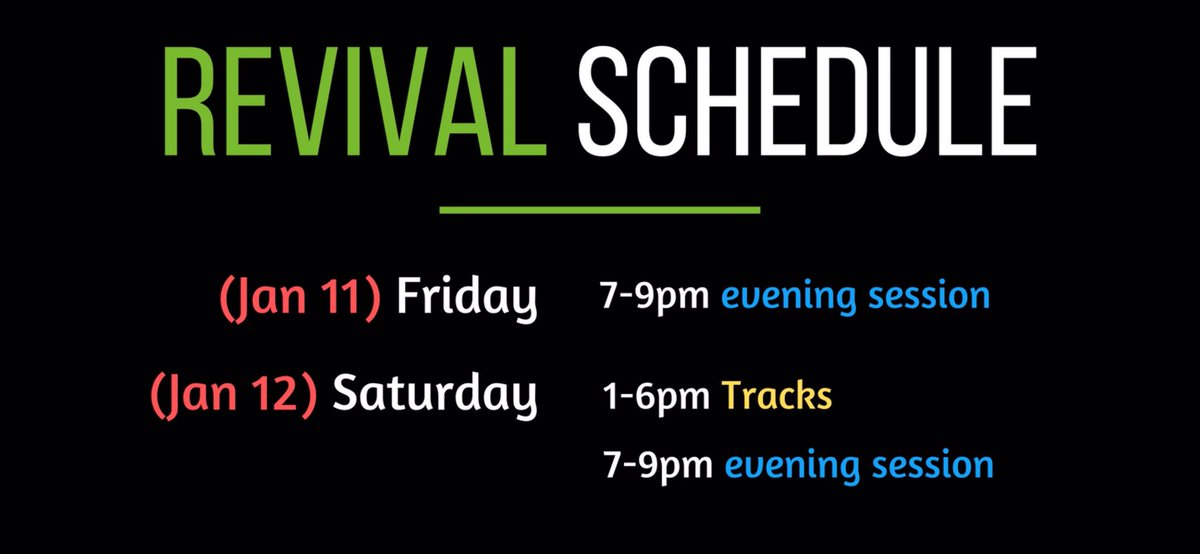 dallas_revival's tweet photo. THE REVIVAL IS TODAY. CANNOT WAIT TO SEE YALL TONIGHT! Here’s another reminder of what the schedule looks like! https://t.co/YwNm9icGBg