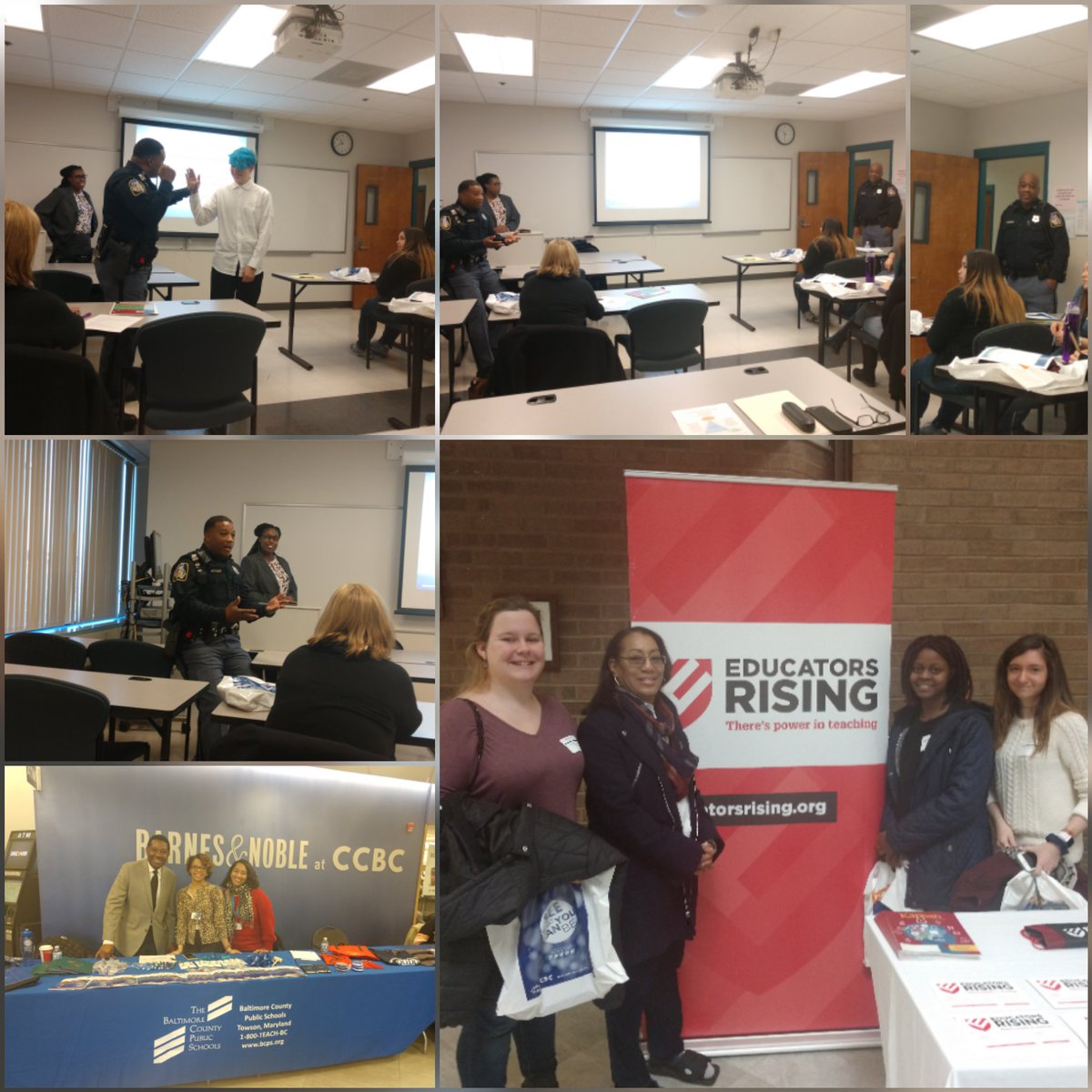 DrPenK's tweet image. Another benefit of the partnership between @BaltCoPS &amp;amp; @BaltCoPolice ~ Officers Suber &amp;amp; Willett @KellyKnowsSafe present #safetyprotocol #ALICE at the EDRising conference @CCBCMD @BcpsSafety @amalio2107 @adfales @Jill_Snell81 @dhandyBCPS