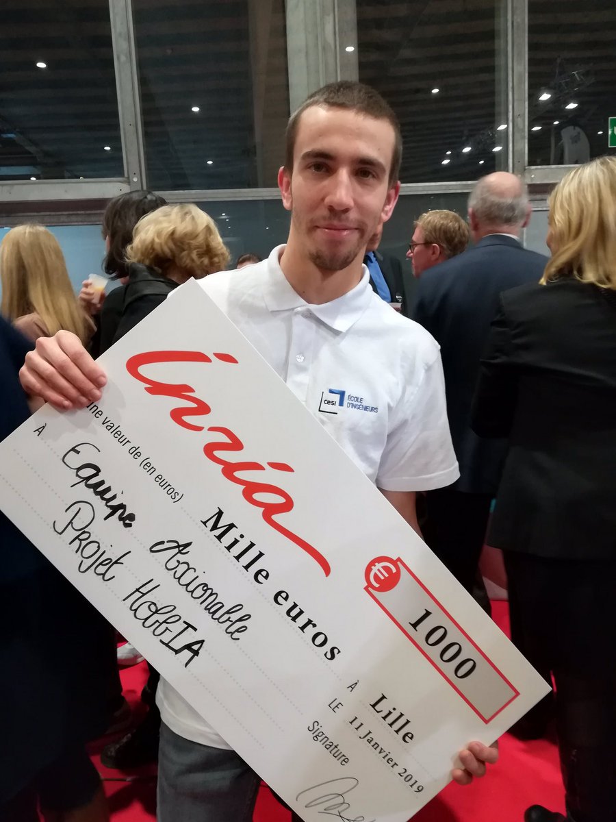 jfhocquet's tweet photo. #IA #Hackathon @CESIingenieurs HobbiA le projet gagnant au salon de Lille @Lavoixletudiant ! Nous sommes fiers de nos élèves Ingénieurs https://t.co/5fLbbvtv2p