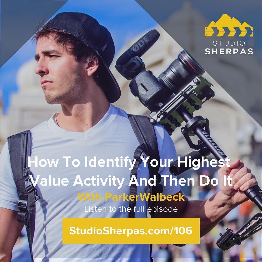studiosherpas's tweet photo. How Identify Your Highest Value Activity and Then Do It w/ @parkerwalbeck & @ryankoral https://t.co/iiOMxYMhOM #StudioSherpas #podcast #fulltimefilmmaker #businesscoach #biztips #cinematographer #filmproduction #videocoach #filmmakerslife #videocompany #videostartup #growthcoach https://t.co/DhLCr8rZJt