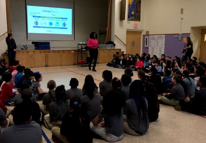 springfieldprep's tweet photo. #FridayFun at Springfield Prep! Dr. Shirae Leslie from FloDesign Sonics in Wilbraham joined our Community Meeting this morning and taught our scholars about the work she does with her team to fight cancer. Our #futurescientists had many questions for her! Thank you Dr. Leslie! https://t.co/nGFK6olOmu