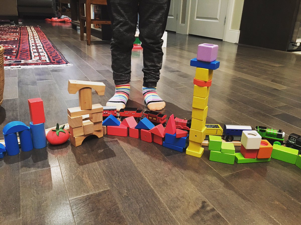 christineeboyle's tweet photo. Last night my 4yo built a town. With a variety of housing shapes and sizes. All adjacent to public transportation “that everyone can ride”. #soproud #NUMTOT #NUMTODDLER #everyneighbourhoodforeveryone https://t.co/RjcLHthHOP