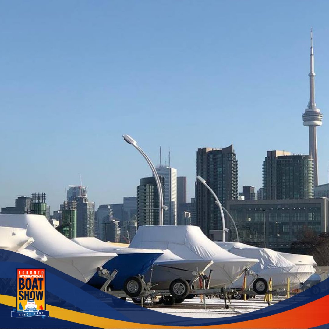 TorontoBoatShow's tweet photo. We're only a week away from show open and boats are starting to arrive @ExPlaceTO! Time to roll up the sleeves and get these inside! https://t.co/u6W5O0XUj8