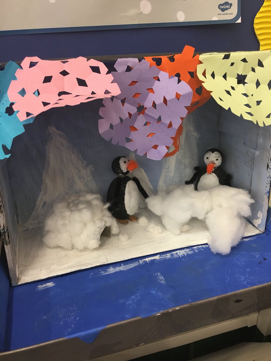 ArkOvalPrimary's tweet photo. Dioramas proving no drama for year 2 - amazing creative home learning over Christmas. #antarctic #ernestshackleton #breadthoflearning https://t.co/MpsIqX36X3