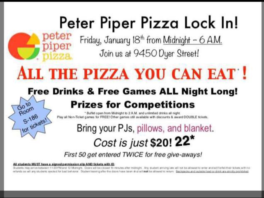 CHS20211's tweet photo. Come out next Friday, Midnight to 6 am. $22= Pizza, Games, and a fun time
Tell your friends https://t.co/2lFWQrwtcN