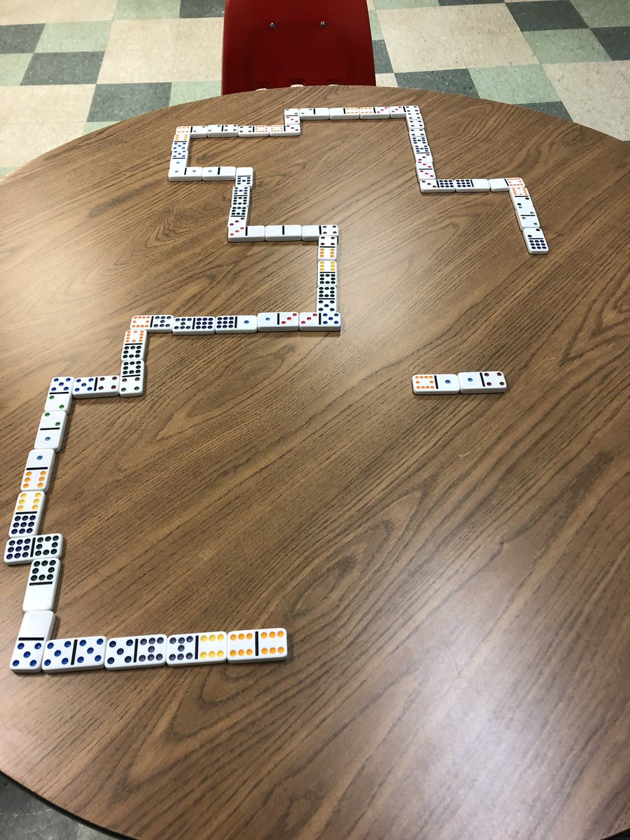 pgervia's tweet photo. #dominoes in #mathclass using tiles 0-10 to identify patterns #partnerlearning @vtamyk @DavidACouture87 #mrpsvt https://t.co/rqGlr3ymyB