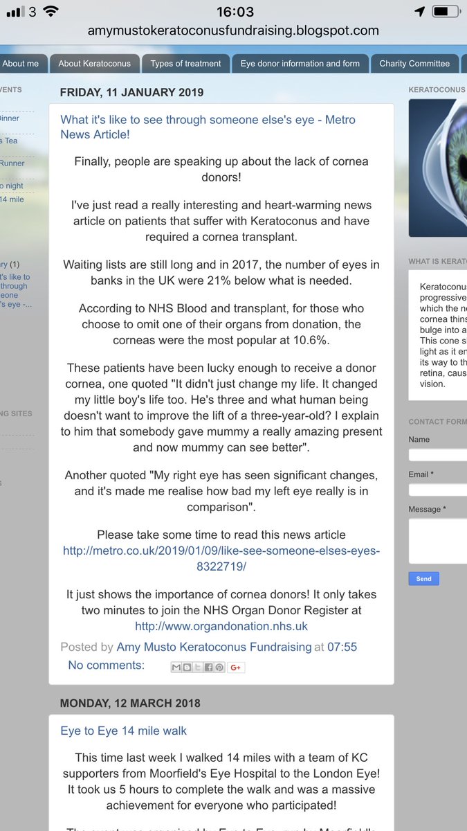 amymusto's tweet photo. https://t.co/PMuLIdpZsx please take a minute to read this news article on the cornea donors! #Keratoconus #metronews to join the NHS Organ Donor Register complete your form at https://t.co/kagPVA6pAP 👁 https://t.co/GnF3ihG3p8