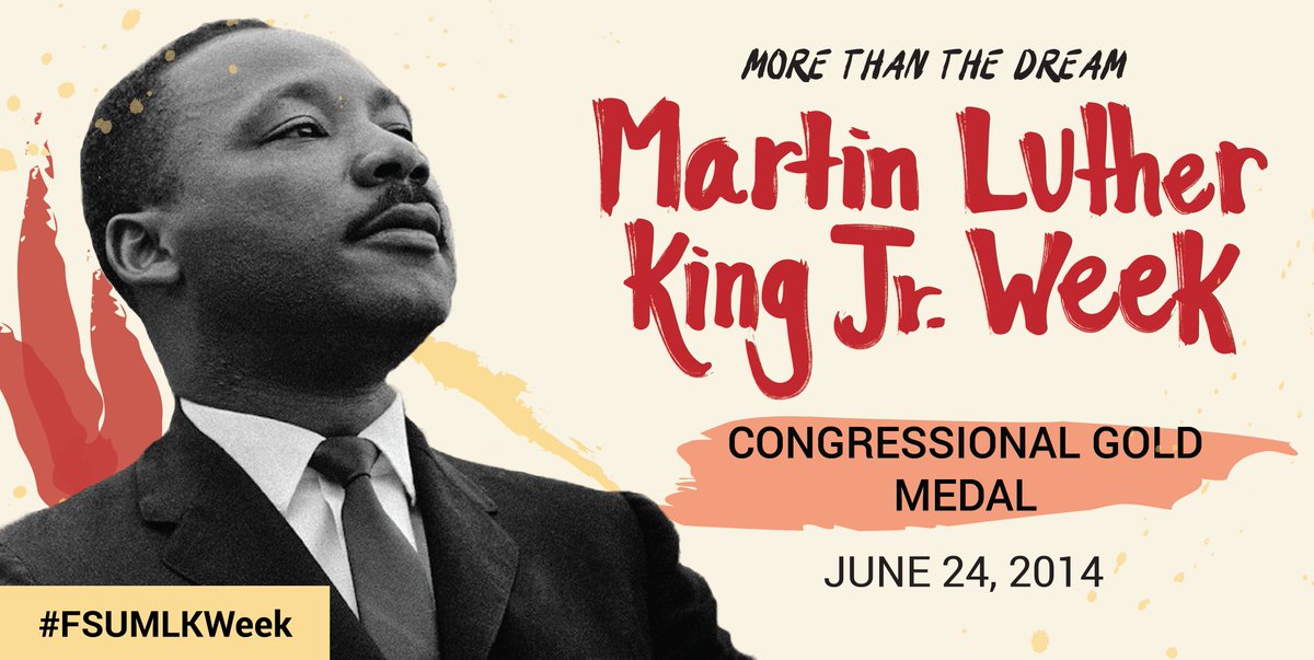 FSUMLKWeek's tweet image. Rev. Martin Luther King Jr. and Coretta Scott King were posthumously awarded the Congressional Gold Medal, the nation&apos;s highest civilian honor in 2014. #FSUMLKWeek