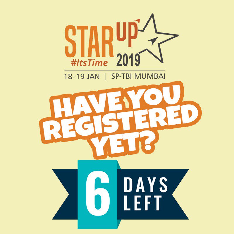 STARupSummit's tweet photo. And the countdown begins!! Only 6 days to go for the ultimate networking experience!! Pitches, Speeches, Investors, Start-ups!! Bring it all in, STARup Summit 2019!! #ItsTime for #NoNonsenseNetworking https://t.co/gQTBLbmmcI