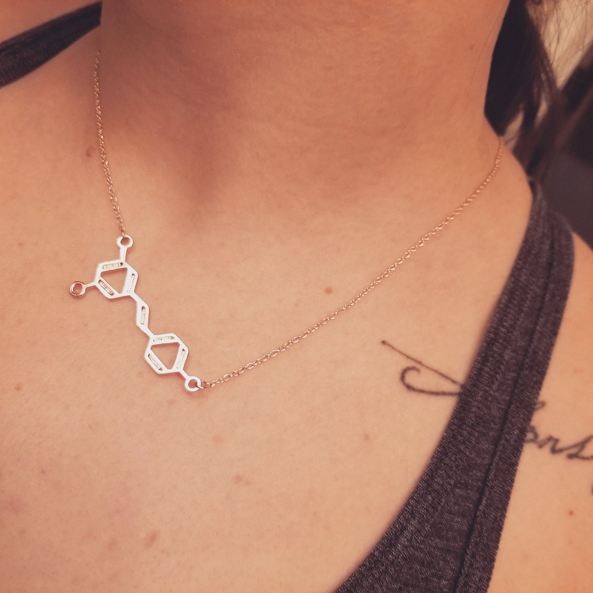 Alley_Cat_BSG's tweet photo. I love my nerd wife. She got me a necklace that has the molecular compound for WINE!!
She gets me. #teamdrinkingproblem https://t.co/OTfOr2Bsdr