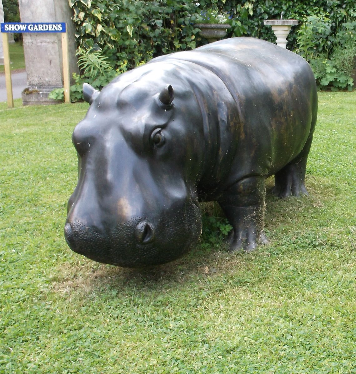 KentPoliceRural's tweet photo. Can you help us find a large cast bronze hippopotamus stolen from a garden ornament business near #TunbridgeWells?
Weighing almost three quarters of a tonne and at around two metres in length, the hippo was taken from a site in Langton Green.  https://t.co/A0EBTjqzs7 https://t.co/1YjlVApuRt