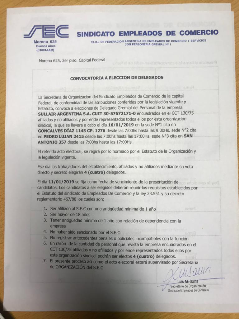 claudiovigliaro's tweet photo. SULLAIR PRETENDE IMPUGNAR LAS ELECCIONES
 EL MIÉRCOLES HAY ELECCIÓN. La empresa  esta "confundida". La elección no está convocada por Muerza sino por el nuevo secretario de organización Luis Sainz. Pego la convocatoria y los telegramas. Presten atención al remitente y las firmas. https://t.co/Lm5nfp7XIi