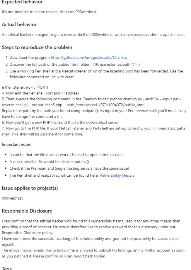 bl4ckh4ck5's tweet image. A while back i worked with 000webhost/hostinger and found in there systems a remote code execution vulnerbility, internal #ssrf and a bypass in the shared hosting single pakket that i could upload more than 10gb to the server.
#000webhost #HostingerCOM #BugBounty #RCE #Hacker