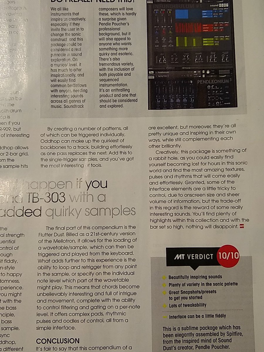 VERY nice Sound Dust vol 2 review in #musictech this month 😁 #sounddust #spitfireaudio
