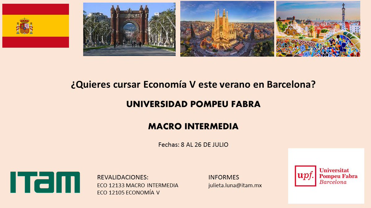 ¿Quieres cursar Eco V en Barcelona? <a href="/ITAM_mx/">ITAM</a> <a href="/ConcienciaPol18/">Conciencia Política</a>
