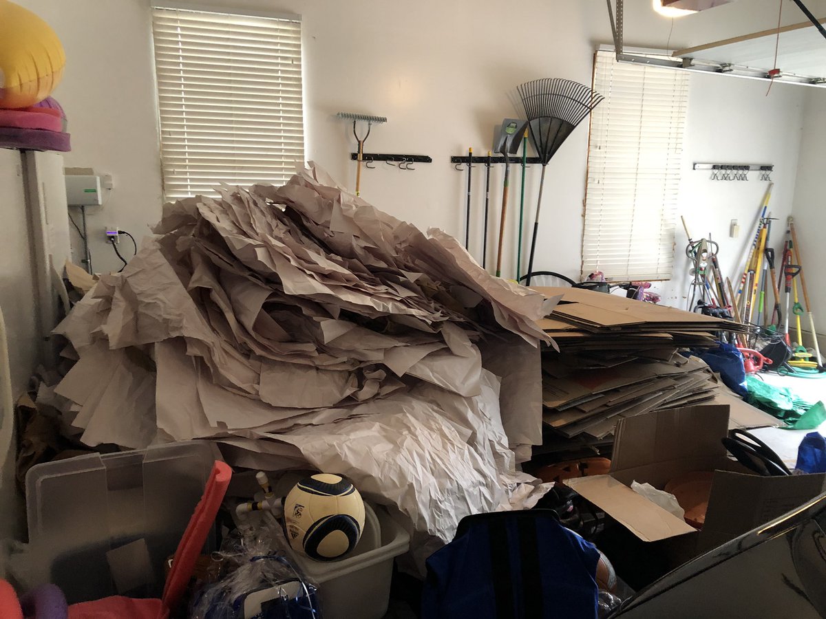 DukeAMO's tweet photo. The movers came and picked up Mount PaperNBox today. We unwrapped and flattened each individual sheet of that packing paper to make sure we got everything from each box! #movingprogress https://t.co/pBHGuD6McS