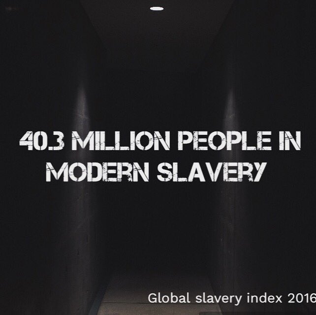 According to statistics by the Global Slavery Index, there were 40.3 million people in some form of modern slavery in 2016 #stoptheslavery #modernslavery #modernslaveryawareness #modernslaveryexists #abolishmodernslavery #changelives #unlockingfreedom #charity #statistics