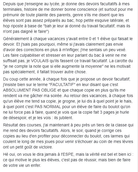 MsieurLeProf's tweet photo. La vérité sur les élèves qui font leurs devoirs facultatifs. https://t.co/sDNALYBcgS