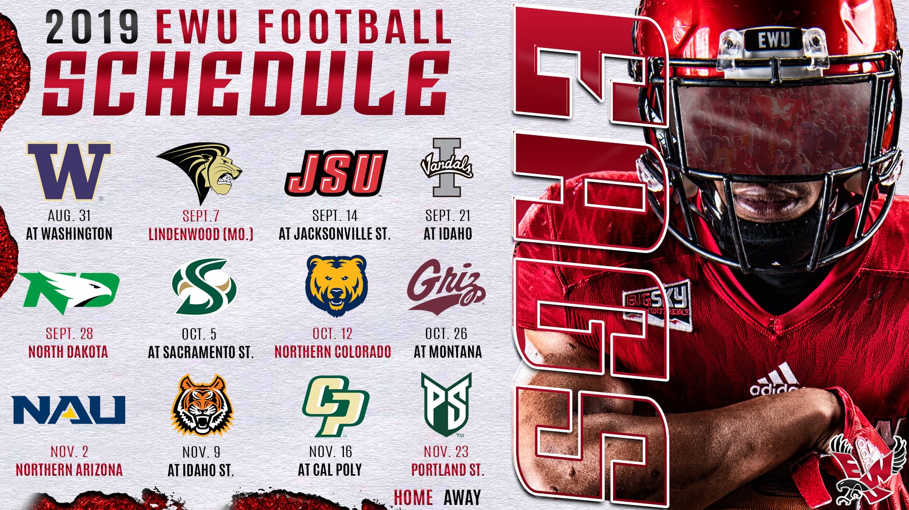 EWU Football on Twitter: "Mark Your 🗓️ Eag Nation, our 2019 Schedule is Set!!! Home Dates Sept