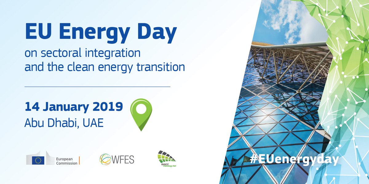 Energy4Europe's tweet photo. On Monday 14th January 🕑14:00 - 18:00 we welcome you to the #EUEnergyDay in Abu Dhabi 🇦🇪 Discussions will focus on the clean #energytransition - see agenda, web stream link &amp; more information https://t.co/0qodZzOHSz https://t.co/QY7VYPg2o1
