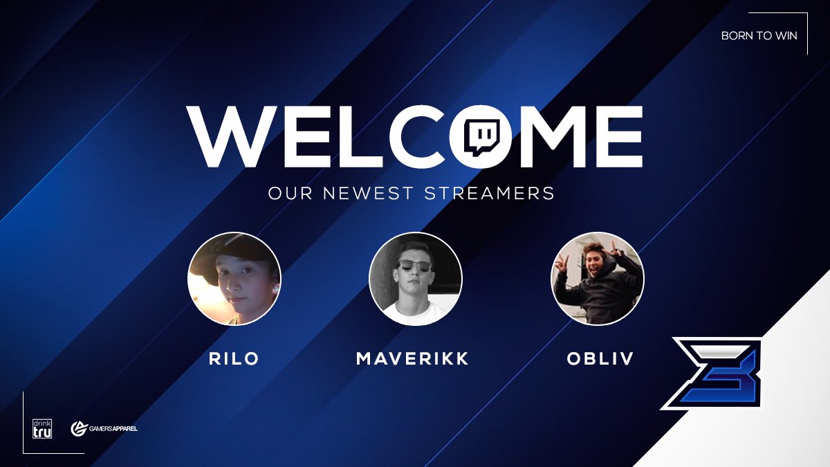borngg's tweet photo. Welcome the newest streamers to Born! π€π»
πΉ @NotRilo
πΉ @MaverikNova
πΉ @_Obliv
Check out their streams! πͺπ»
#BornToWin https://t.co/Rxnciq7wH1