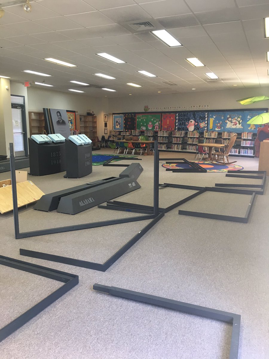 MakingAlabama's tweet photo. We’re in Roanoke at the Annie L. Awbrey Library today getting all set up! Exciting times are coming to Randolph County! #MakingAlabama #AL200 @al200 https://t.co/LFKOYbUHXP
