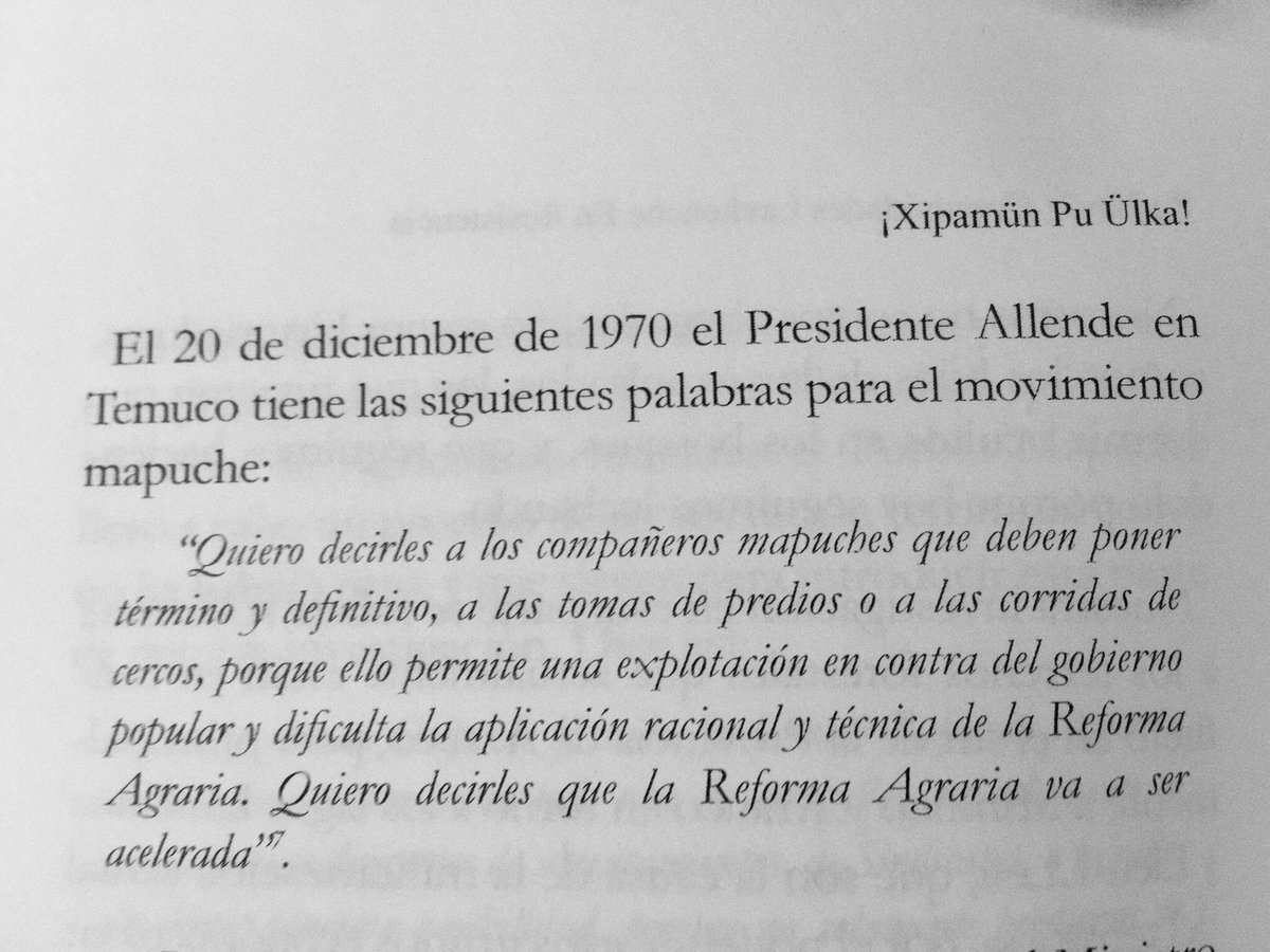 Para quienes confundan la lucha y resistencia Mapuche como “comunista”, sepan que ni Salvador Allende la tuvo fácil con el Pueblo Nación Mapuche. ✊🏽
#Mapuche 
#HistoriaMapuche