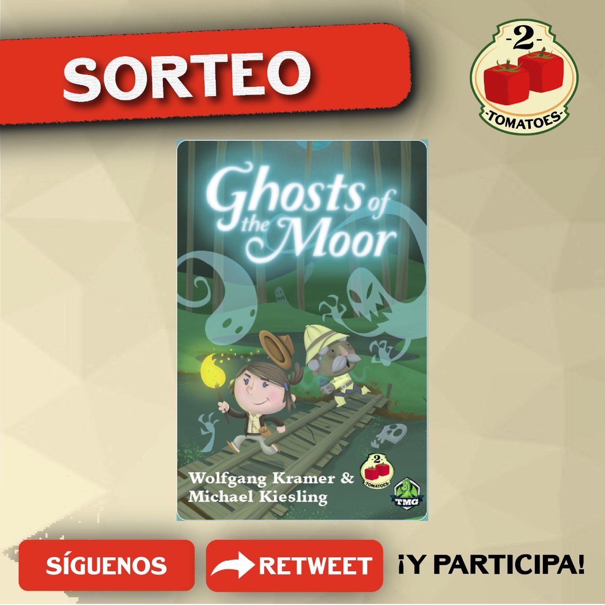 2TomatoesGms's tweet photo. Lanzamiento Ghosts of the Moor (Fantasmas del pantano). Siguenos y haz retweet para participar en el sorteo de una copia del nuevo juego familiar del dúo Kramer + Kiesling !!!!!! #sorteo #GhostsOfTheMoor #Juego #Familiar #Casual https://t.co/Xu4y1fSU7Q