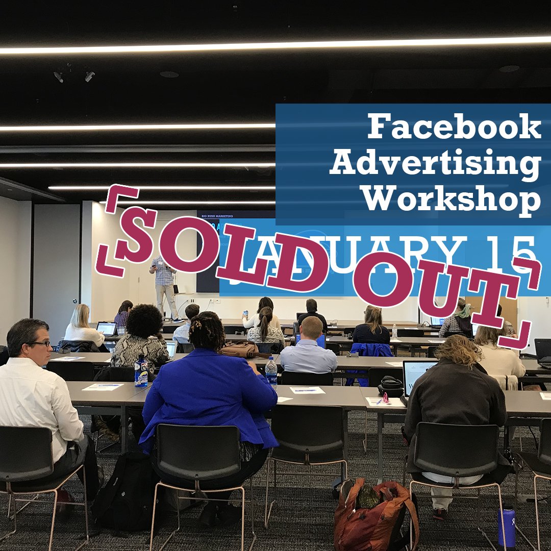 BigRushSTL's tweet photo. Our Facebook workshop for January is sold out! If you're looking for expert training on social marketing &amp; advertising, we still have openings for our workshops on February 20 &amp; March 12. We limit 8 attendees so register early on our website to save your seat. https://t.co/UrBfz5kngQ
