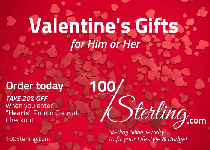 Surprise your #Valentine with #SterlingSilver #Jewelry
TAKE 20% OFF at Checkout!
#WomensBracelets tinyurl.com/ya4z98a6
#WomensNecklaces tinyurl.com/ybapo36z
#WomensEarrings tinyurl.com/yaq8fzso
#MensBracelets tinyurl.com/y82wbtmp
#MensNecklaces tinyurl.com/ybhpnth7