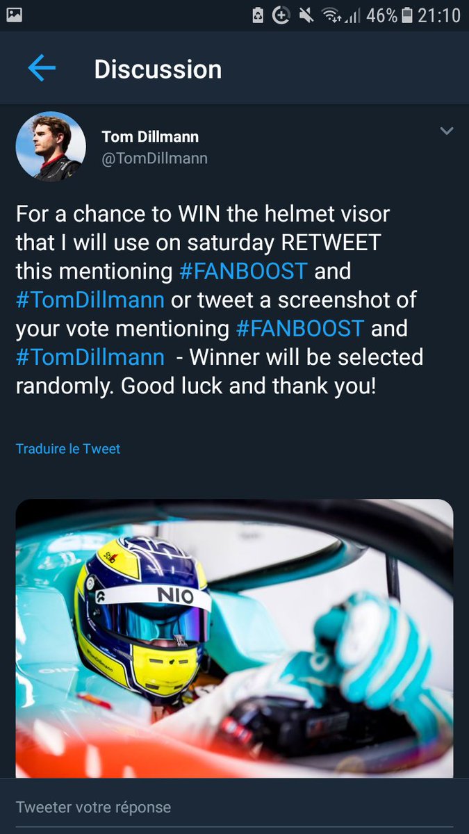 le_24h's tweet photo. @TomDillmann #FANBOOST #TomDillmann
Bonne chance pour ce week end ! 😏🔥 C'est bon pour moi 😋 #MarrakechEPrix https://t.co/dHfWbrImk0