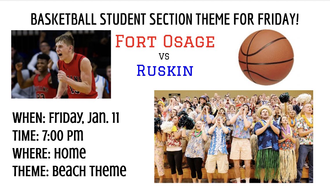 It’s game day and the theme tonight is beach!!🌊🏄🏽‍♀️🏝🌺 Come support our basketball boys at 7:00 #fortpride <a href="/fortbball/">fortboysbball</a>