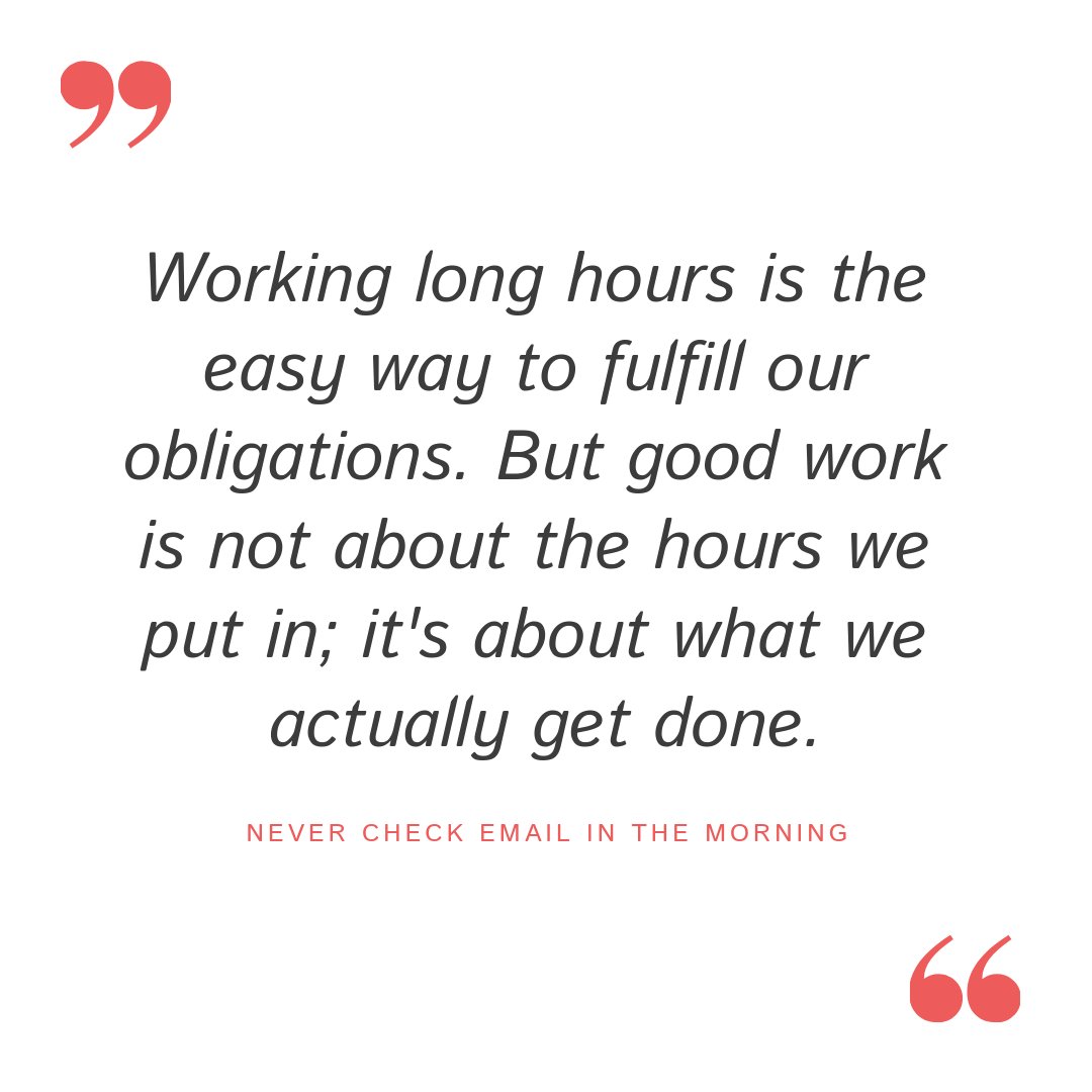JulieMorgenstrn's tweet image. Whether you work for someone else or yourself, if you output quality and fulfill your role, racking up long hours is unimportant.
.
.
#worksmarternotharder #getorganized #createsystems #productivitytips #productivityinspo #worklife