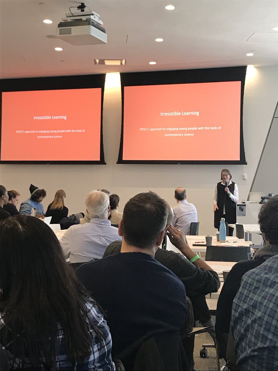 bselibrarian's tweet photo. “The best learning should feel irresitable to kids” - Margaret Honey 🙌🏼 Discussion on how design, make and play are important to learning. @nysci #ToCodeandBeyond @cornell_tech @BelleShermanES @IthacaNYSchools https://t.co/4ZoHb1WHn3